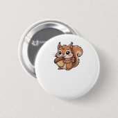 Badge Rond 5 Cm T-shirt classique écureuil d'automne (Devant & derrière)