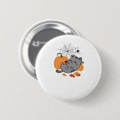 Badge Rond 5 Cm T-shirt classique Halloween Kitty et Spiders (Devant & derrière)
