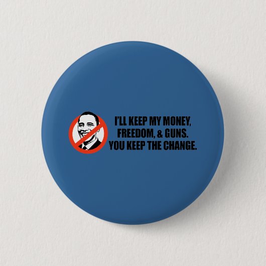 Badge Rond 5 Cm T-shirt d'Anti-Obama - vous gardez le changement (Devant)