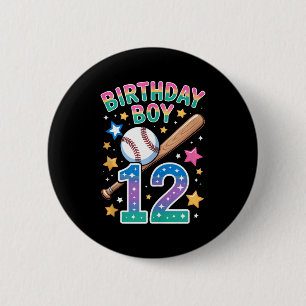 Badge Rond 5 Cm T-shirt de baseball pour garçon d'anniversaire de