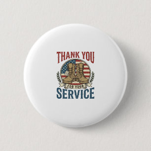 Badge Rond 5 Cm T-shirt de bottes militaires de remerciement pour 
