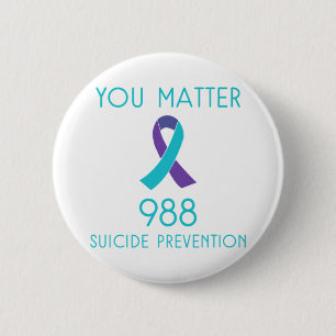 Badge Rond 5 Cm T-shirt de la ligne d'assistance 988 pour la préve