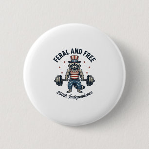 Badge Rond 5 Cm T-shirt de musculation de Raton Laveur Patriotique