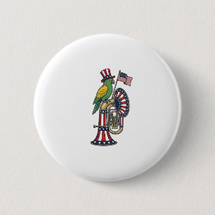 Badge Rond 5 Cm T-shirt de musique de gravure vintage d'oiseau pat