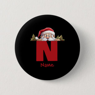 Badge Rond 5 Cm T Shirt de Noël drôle à monogramme familial Père N