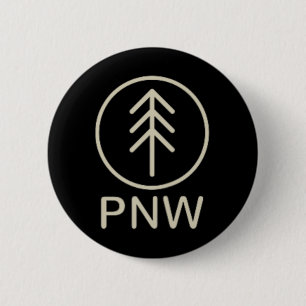 Badge Rond 5 Cm T-shirt de randonnée avec icône d'arbre du Nord-Ou