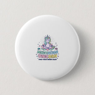 Badge Rond 5 Cm T-Shirt de typographie gras de licorne de méditati