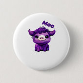 Badge Rond 5 Cm T-shirt de vache pourpre surdimensionné (Devant)
