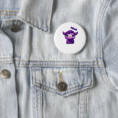Badge Rond 5 Cm T-shirt de vache pourpre surdimensionné (En situation)