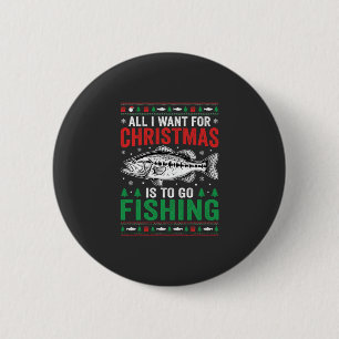 Badge Rond 5 Cm T-shirt dégueu de pêche au Bass à Noël