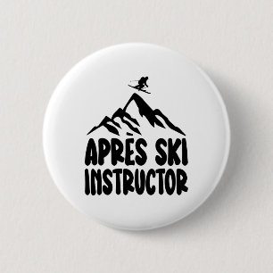 Badge Rond 5 Cm T-shirt d'instructeur de ski après-ski pour femmes