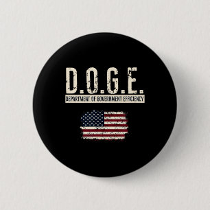 Badge Rond 5 Cm T-Shirt Drôle de Doge Département de l'Efficacité