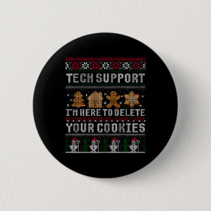 Badge Rond 5 Cm T Shirt drôle de Noël Tech Suprt Ordinateur 