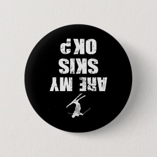Badge Rond 5 Cm T-shirt drôle de ski, ski en détresse, sports d'hi