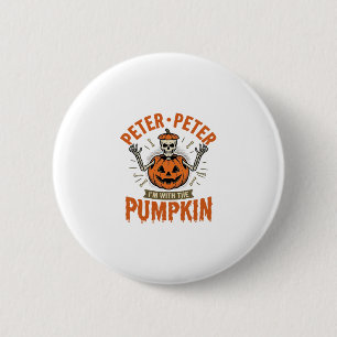 Badge Rond 5 Cm T-shirt drôle de squelette d'Halloween Peter Peter