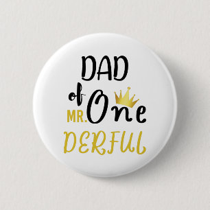Badge Rond 5 Cm T-shirt drôle pour papa de MR Onederful pour son 1