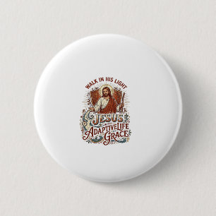 Badge Rond 5 Cm T-Shirt Encouragement pour Handicapés Jésus Inspir