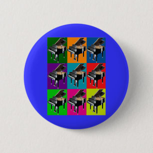 Badge Rond 5 Cm T-shirt et cadeaux d'art de bruit de piano quart