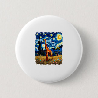 Badge Rond 5 Cm T-shirt girafe mignon Afrique - Nuit étoilée