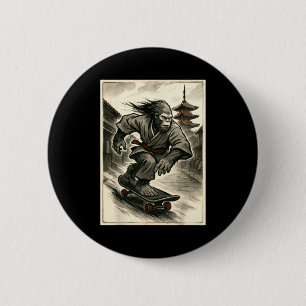 Badge Rond 5 Cm T-shirt graphique drôle vintage d'art japonais Uki