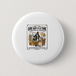 Badge Rond 5 Cm T-shirt graphique Jésus Soignant Parents Âgés Chri