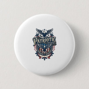 Badge Rond 5 Cm T-shirt graphique vectoriel de Noël patriotique (2