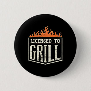 Badge Rond 5 Cm T-shirt homme 'Licencié pour griller' Logo de poch