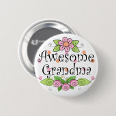 Badge Rond 5 Cm T-shirt impressionnant de grand-maman (Devant & derrière)