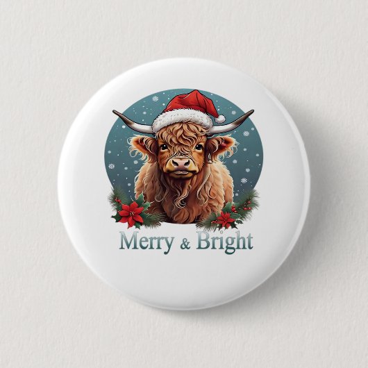 Badge Rond 5 Cm T-shirt indispensable à la vache de Highland (Devant)