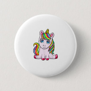 Badge Rond 5 Cm T-Shirt Licorne de la Squad Licorne Arc-en-Ciel Sa