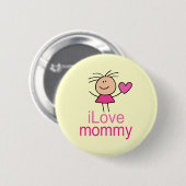Badge Rond 5 Cm T-shirt mignon de maman d'amour d'I (Devant & derrière)