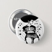 Badge Rond 5 Cm T-shirt naturel de cheveux (Devant & derrière)