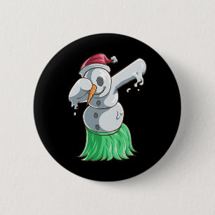 Badge Rond 5 Cm T Shirt Noël En Juillet Snowman Dabbing Hawaïen
