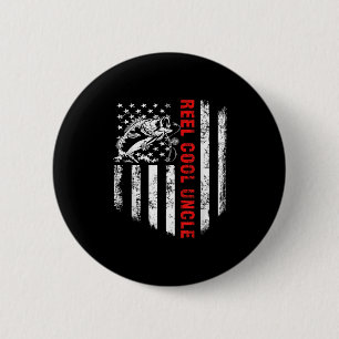 Badge Rond 5 Cm T-shirt Oncle Super Cool Drapeau Usa Cadeau De Pêc