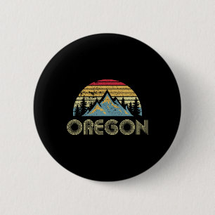 Badge Rond 5 Cm T-shirt Oregon - Montagnes Rétro Vintage Nature Ra
