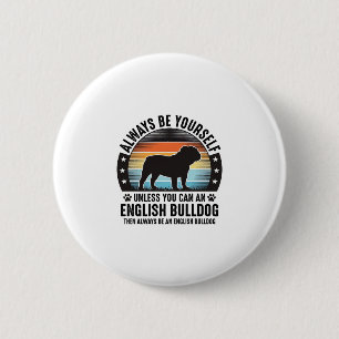 Badge Rond 5 Cm T-shirt pour amateur de chien Bouledogue anglais V