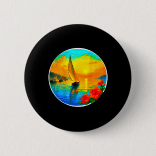 Badge Rond 5 Cm T-shirt pour amateurs de bateaux nautiques à voile