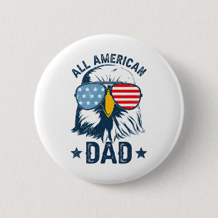 Badge Rond 5 Cm T-shirt rétro américain pour papa du 4 juillet Dad