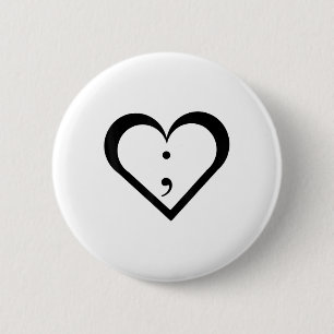 Badge Rond 5 Cm T-shirt semi-olon _ Chemise de sensibilisation à l