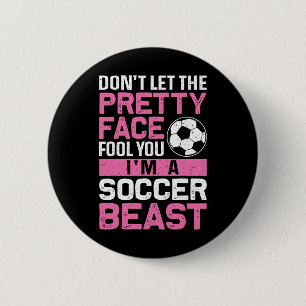 Badge Rond 5 Cm T-shirt Soccer Beast Femme Adolescente Fille Amour