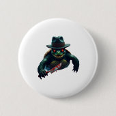 Badge Rond 5 Cm T-shirt tortue d'Halloween déplaisante (Devant)