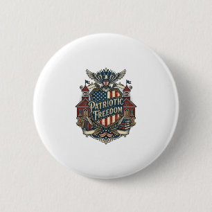Badge Rond 5 Cm T-shirt vectoriel graphique patriotique de rentrée