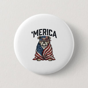 Badge Rond 5 Cm T-shirt vectoriel vintage 'Merica Bulldog patrioti