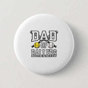 Badge Rond 5 Cm T-shirt vintage baseball softball pour papa de jou