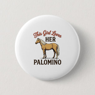 Badge Rond 5 Cm T-Shirt vintage gravure amateur de cheval Palomino