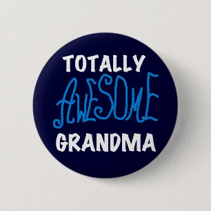 Badge Rond 5 Cm T-shirts bleus et cadeaux de grand-maman