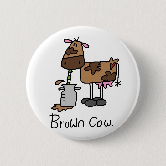 Badge Rond 5 Cm T-shirts Brown et cadeaux de vache (Devant)