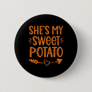 Badge Rond 5 Cm T-shirts de couple pour Thanksgiving Elle est ma p