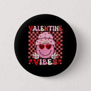 Badge Rond 5 Cm T-shirts de la Saint-Valentin Groovy Valentine Vib