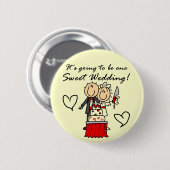 Badge Rond 5 Cm T-shirts doux et cadeaux d'un mariage (Devant & derrière)